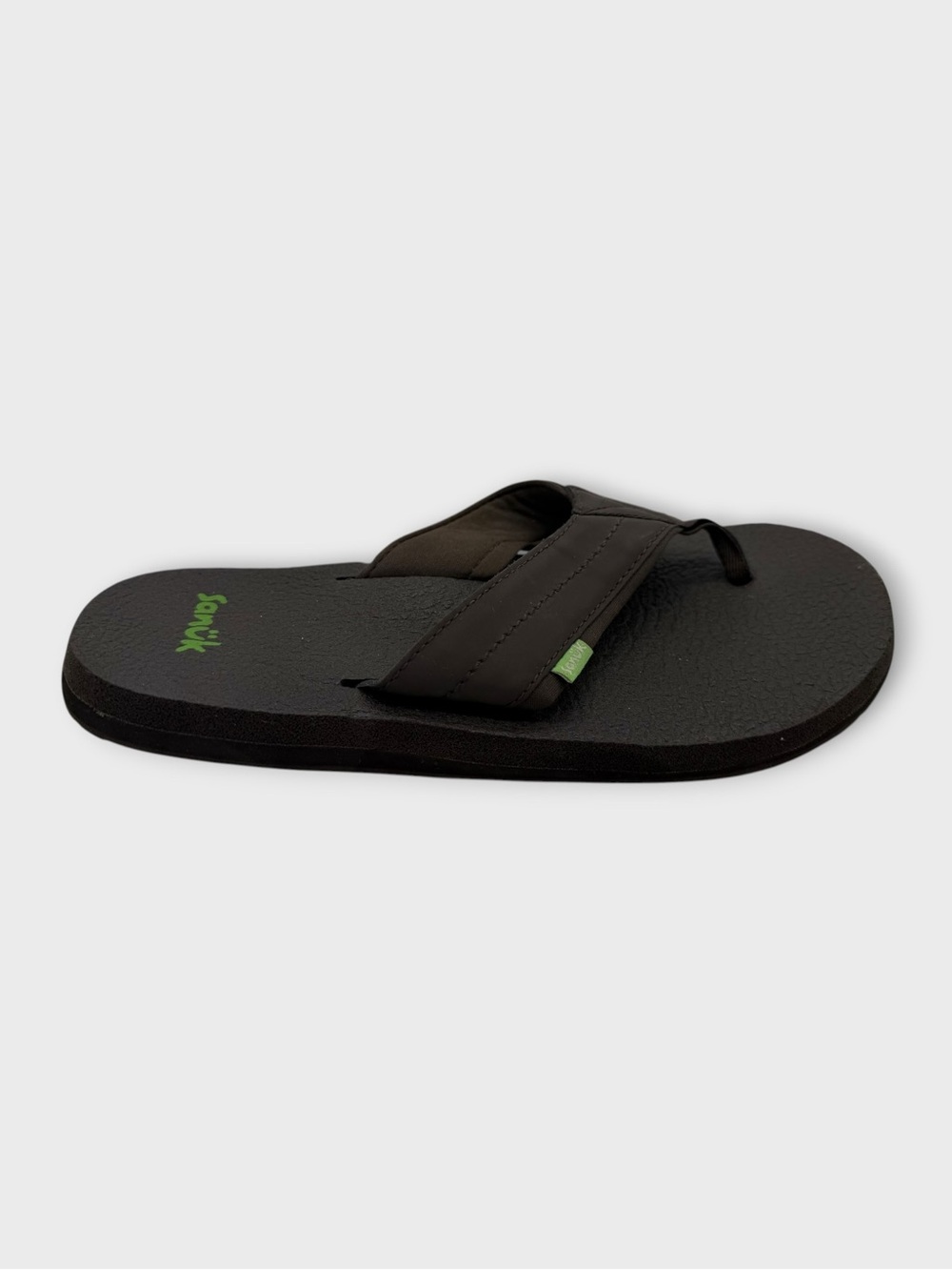 Sanuk Beer Cozy Black Flip Flop With Cushion Footbed Size 8 Nice!!